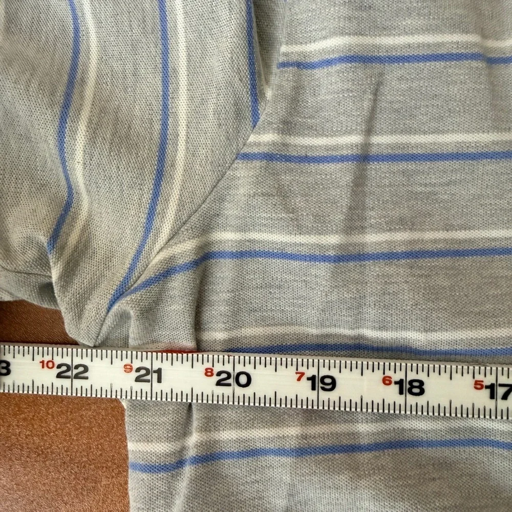 Polo Golf Ralph Lauren Mens XL Pro Fit Striped Polo Shirt Grey Blue Short Sleeve